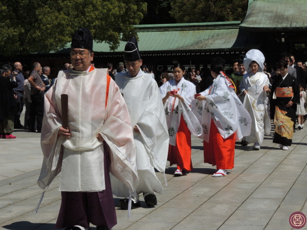 Un matrimonio shinto al Meiji jingu. Tokyo, aprile 2013.