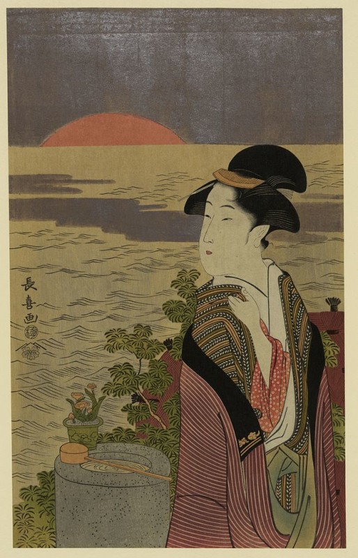 Eishōsai Chōki, Hatsu hinode (1790), ukiyoe.