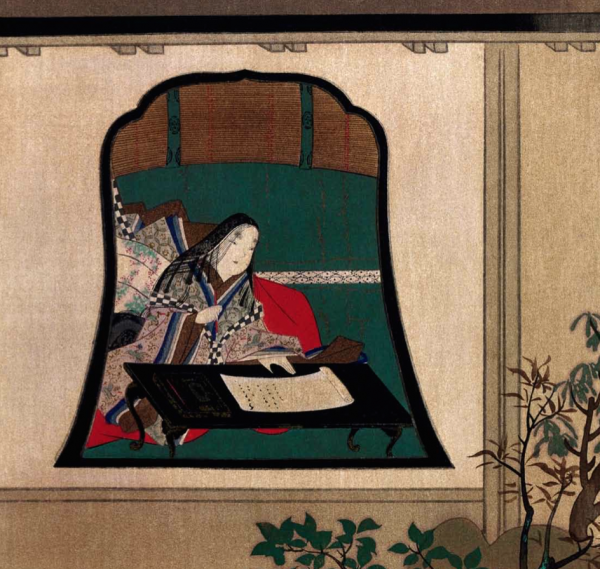 Katsushika Hokusai (1760-1849), Ritratto di Sei Shonagon. Inchiostro e colori su seta.